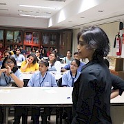 Jane D'Souza conducting the Writers' Workshop