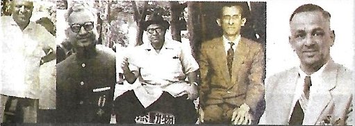 L to R: TB Domingo, John P D'Costa, GFL Rebello, Eddie Gomes, Joaquim Dias